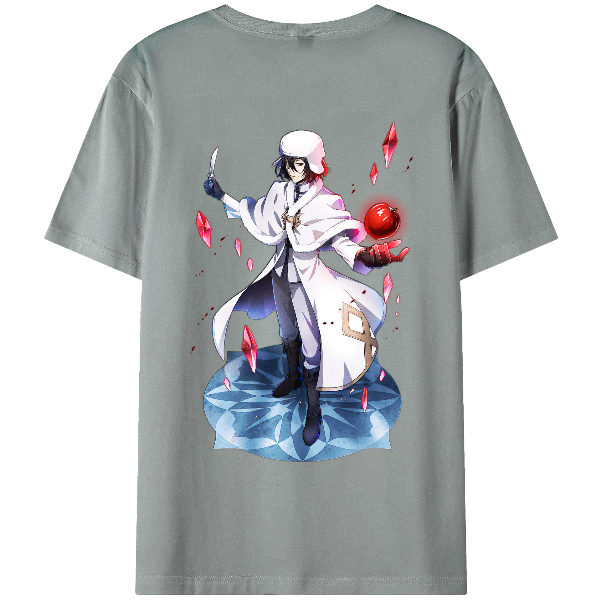 （画像用） 文豪ストレイドッグス Bungo Stray Dogs 綿100％ メンズ半袖Tシャツ（バックプリント） 通気性